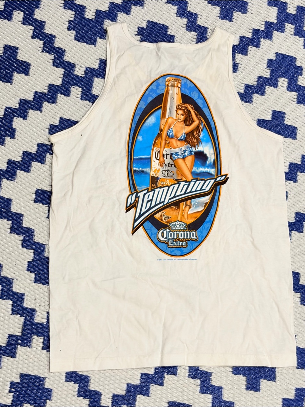 Corona Extra “Tempting” Bikini Girl Beer Tank Top Shirt Vintage Y2K 2001 New